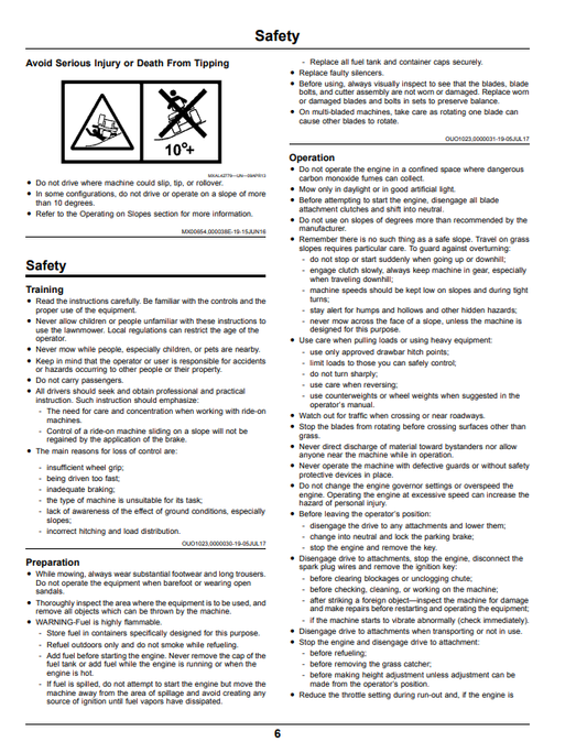 JOHN DEERE Z525E, Z535M AND Z540R ZTRAK™ OPERATOR MANUAL OMUC13768