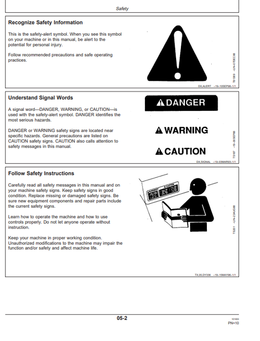 JOHN DEERE 120 EXCAVATOR OPERATOR MANUAL OMT185534