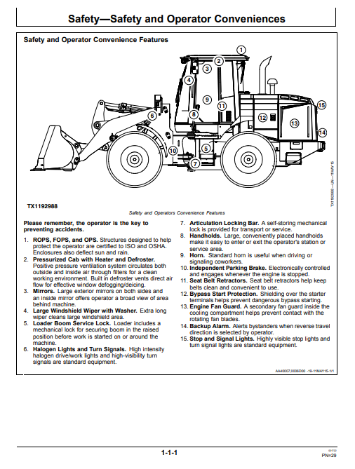 JOHN DEERE 524K-II 4WD LOADER OPERATOR MANUAL OMT387133X19