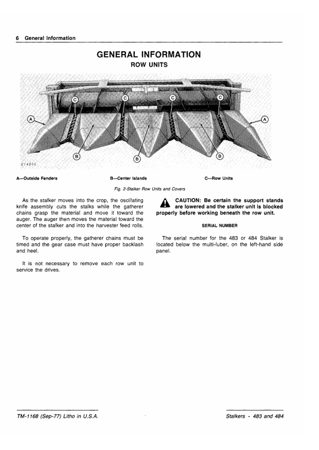 JOHN DEERE 483 AND 484 STALKER TECHNICAL MANUAL TM1168