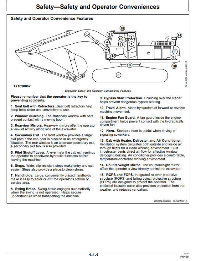 JOHN DEERE 380GLC EXCAVATOR OPERATOR MANUAL OMT310294
