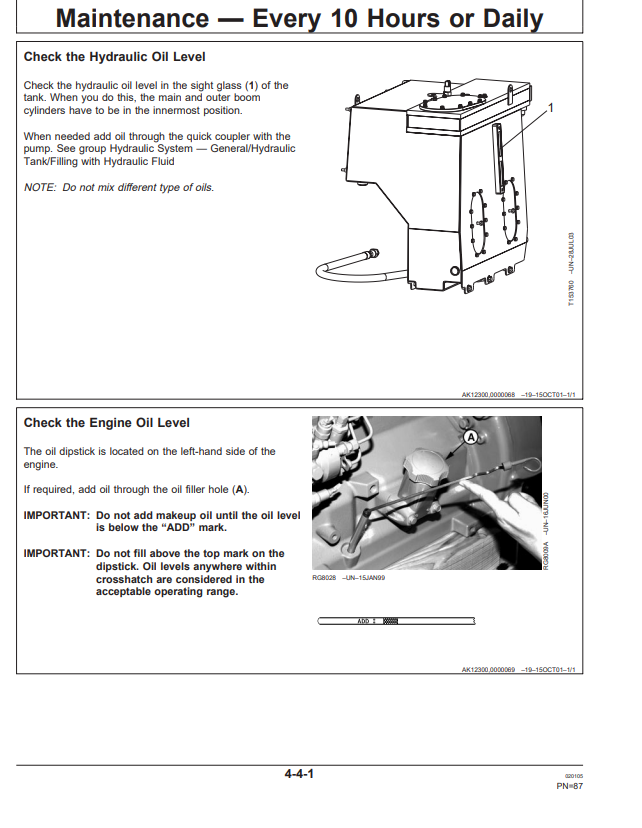 JOHN DEERE 1070D HARVESTER OPERATOR MANUAL OMF067014