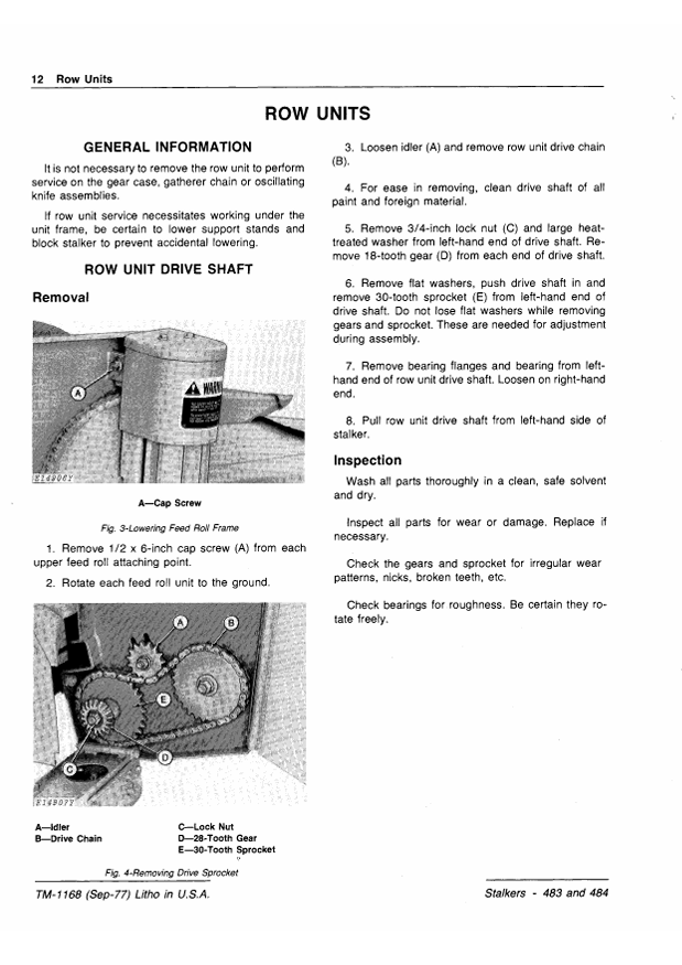 JOHN DEERE 483 AND 484 STALKER TECHNICAL MANUAL TM1168