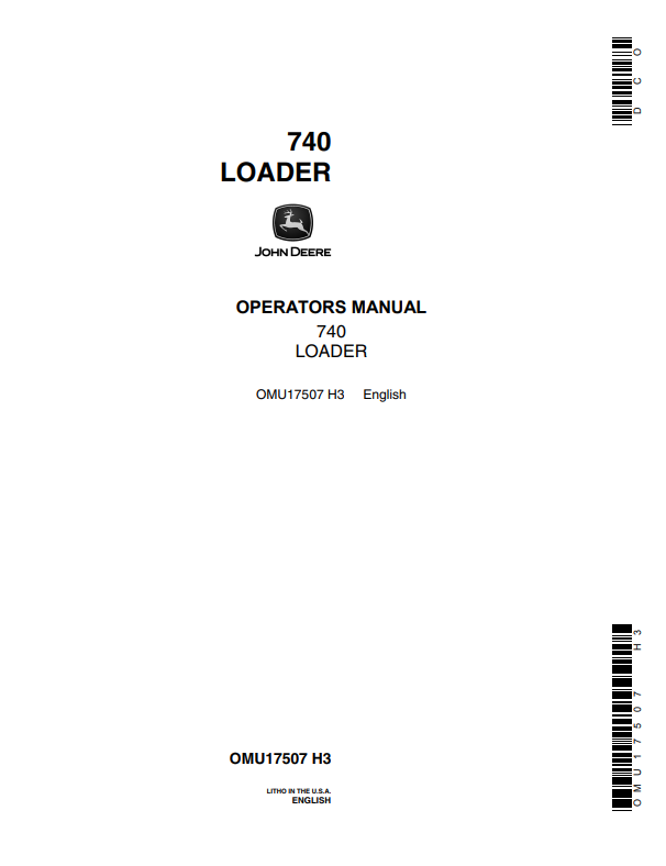JOHN DEERE 740 LOADER OPERATOR MANUAL OMU17507