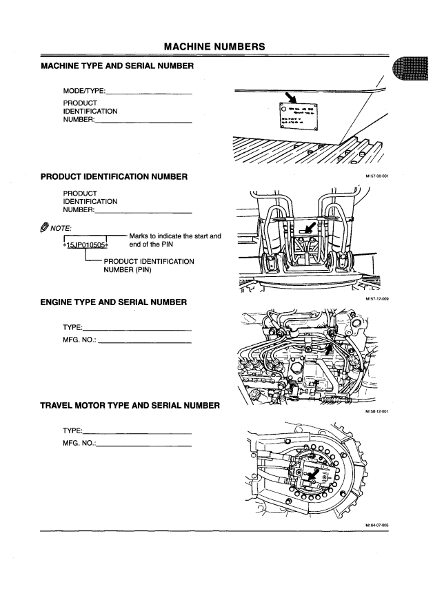 HITACHI EX270-5, EX270LC-5, EX280H-5, EX280LCH-5 EXCAVATOR OPERATOR MANUAL EM15J21