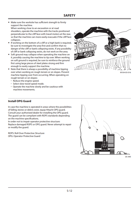 HITACHI ZAXIS 160LC-5G, 180LC-5G, 210-5G, 210LC-5G, 250LC-5G, 350LC-5G HYDRAULIC EXCAVATOR OPERATOR MANUAL ENMDCDBR32