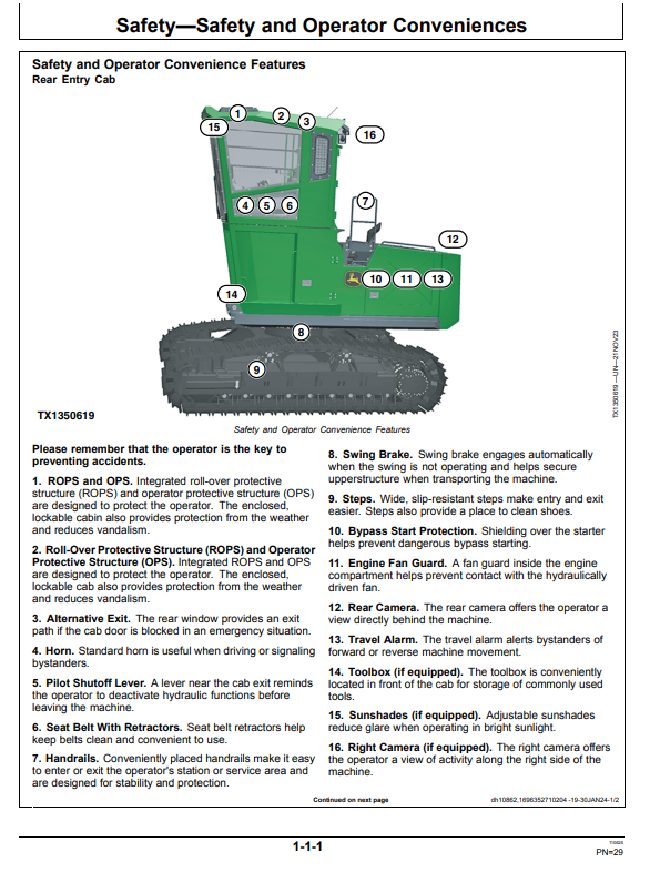 JOHN DEERE 2154G FORESTRY EXCAVATOR OPERATOR MANUAL OMT477395X019