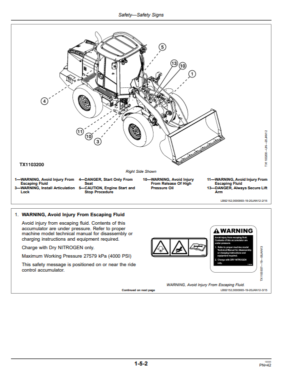 JOHN DEERE 624K 4WD LOADER OPERATOR MANUAL OMT260575