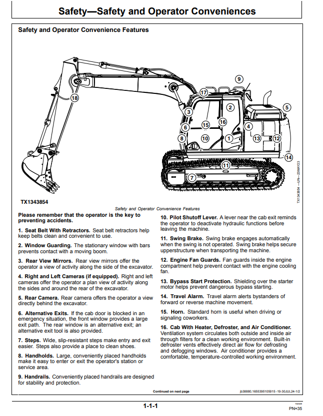 JOHN DEERE 130 P EXCAVATOR OPERATOR MANUAL OMT473387X019