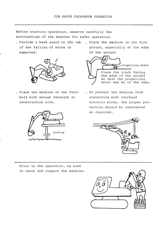 HITACHI UH062 HYDRAULIC EXCAVATOR OPERATOR MANUAL EM73034