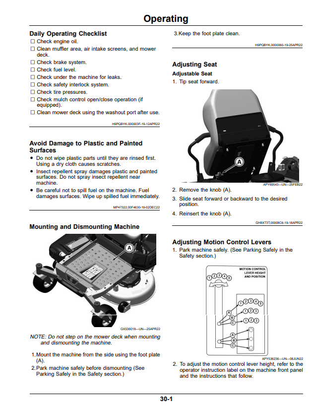 JOHN DEERE Z315E, Z325E, Z320M, Z330M, Z320R, Z330R, ZTRAK Z300 SERIES RESIDENTIAL ZERO TURN MOWER OPERATOR MANUAL OMUC45276