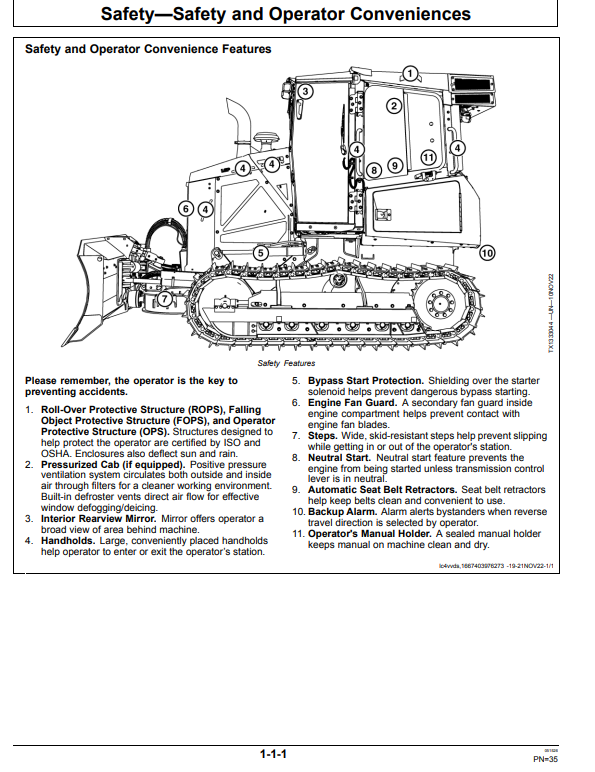 JOHN DEERE 550 P CRAWLER DOZER OPERATOR MANUAL OMT480071X019