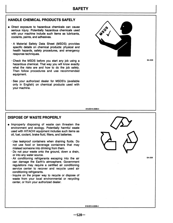 HITACHI EX270LC-5 EXCAVATOR OPERATOR MANUAL EM15JNA12