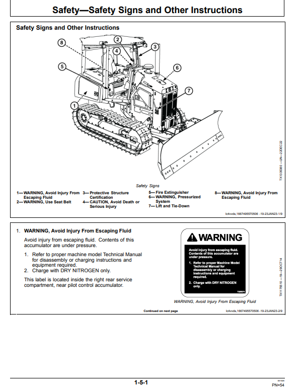 JOHN DEERE 550 P CRAWLER DOZER OPERATOR MANUAL OMT480071X019