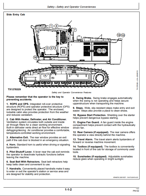 JOHN DEERE 3154G FORESTRY EXCAVATOR OPERATOR MANUAL OMT351628X19