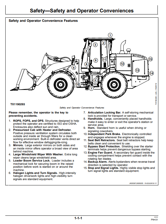 JOHN DEERE 444K 4WD LOADER OPERATOR MANUAL OMT337062X19