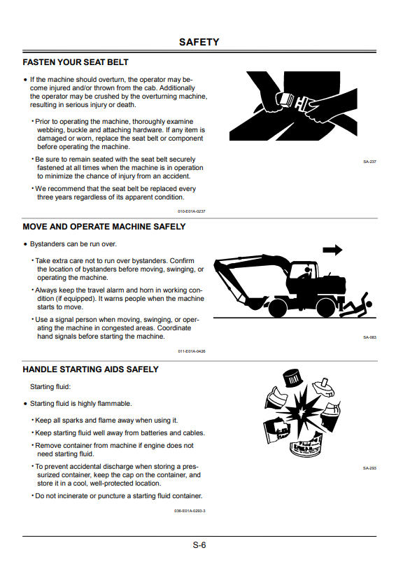 HITACHI ZAXIS 130W, 160W, 180W, 210W WHEEL EXCAVATOR OPERATOR MANUAL EMCBB21