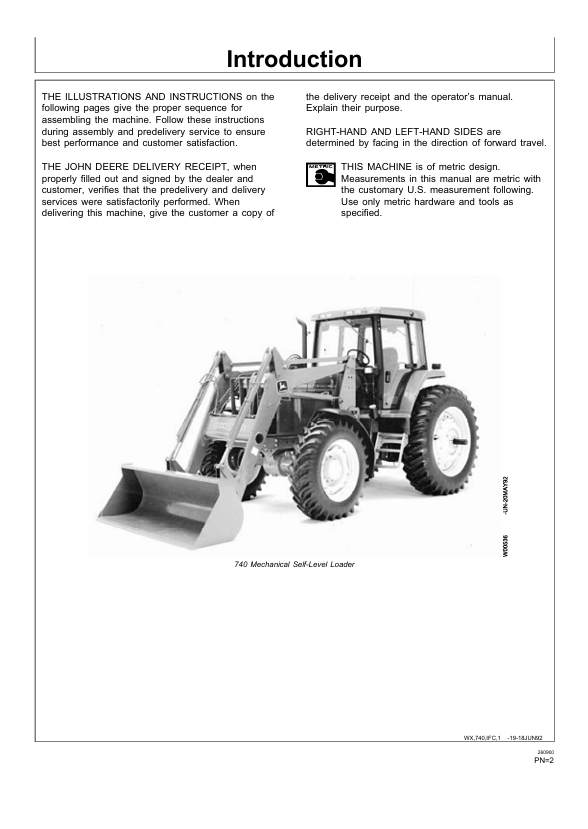JOHN DEERE 740 LOADER TECHNICAL MANUAL PDIW42590