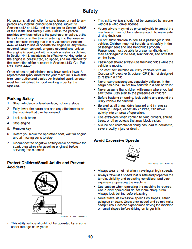 JOHN DEERE XUV 550 GATOR™ UTILITY VEHICLE OPERATOR MANUAL OMM173025