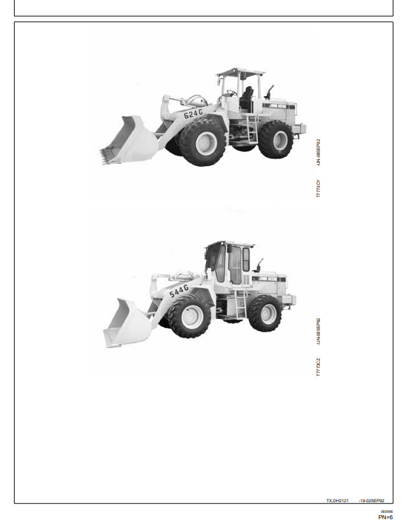 JOHN DEERE 544G, 544G LL, & 544G TC, 624G, 644G LOADER OPERATOR MANUAL OMT154907L4