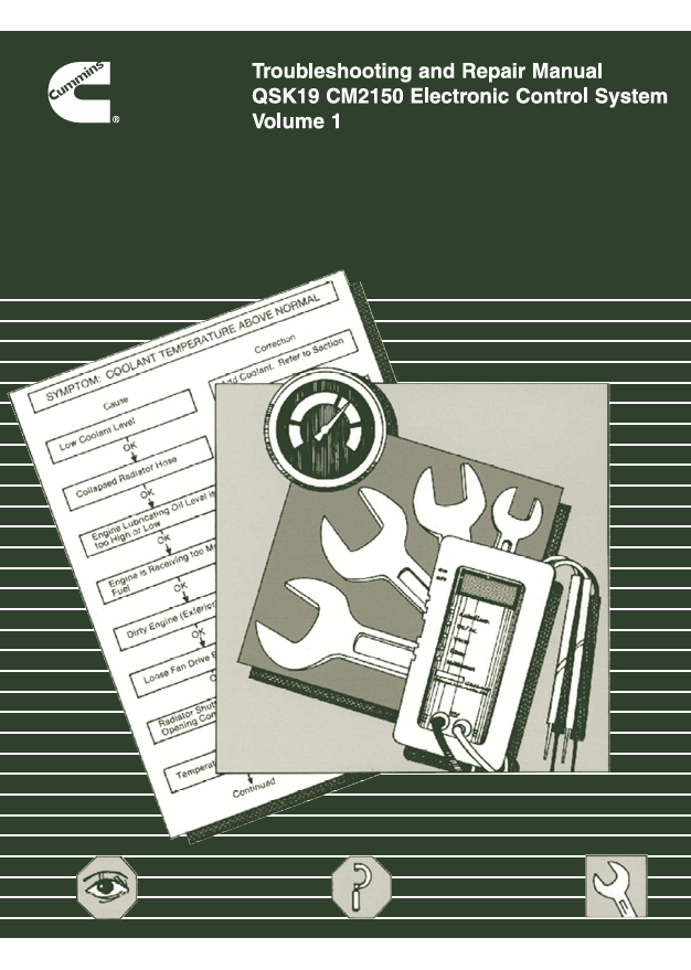 JOHN DEERE CUMMIN ENGINE QSK19 CM2150 4022094-VOL1 REPAIR MANUAL