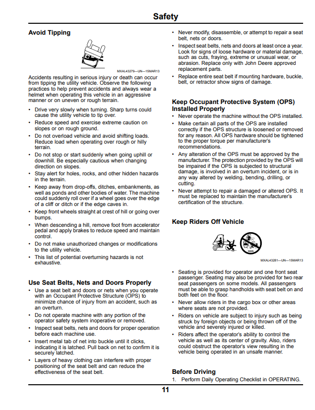 JOHN DEERE XUV 550 GATOR™ UTILITY VEHICLE OPERATOR MANUAL OMM175172