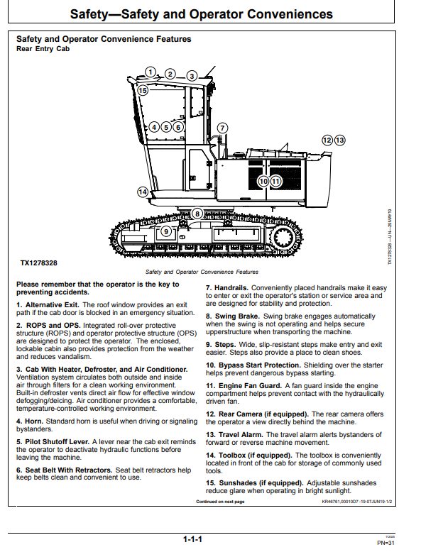 JOHN DEERE 3754G AND 3754GLC FORESTRY EXCAVATOR OPERATOR MANUAL OMT351532X19