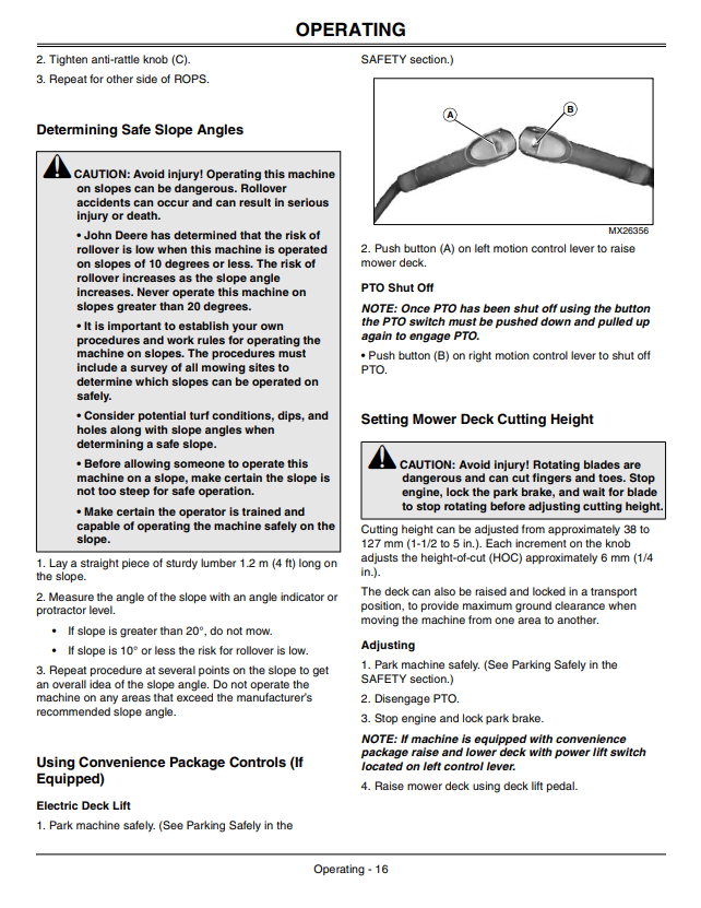 JOHN DEERE Z830A, Z850A, Z810A, Z820A, Z840A, Z860A Z-TRAK™ PRO SERIES OPERATOR MANUAL OMTCU26008