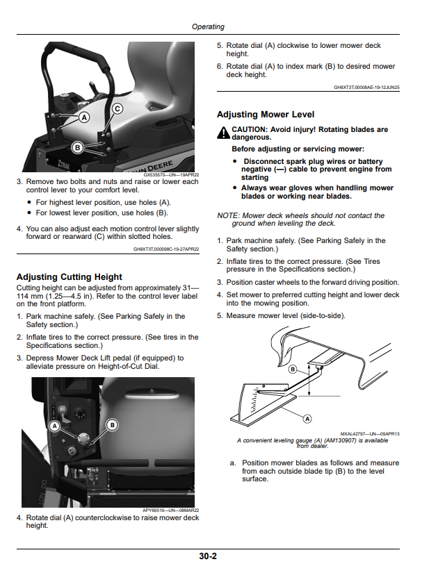 JOHN DEERE ZTRAK Z315E, Z320M, Z320R, Z300 SERIES RESIDENTIAL ZERO TURN MOWER OPERATOR MANUAL OMUC45282