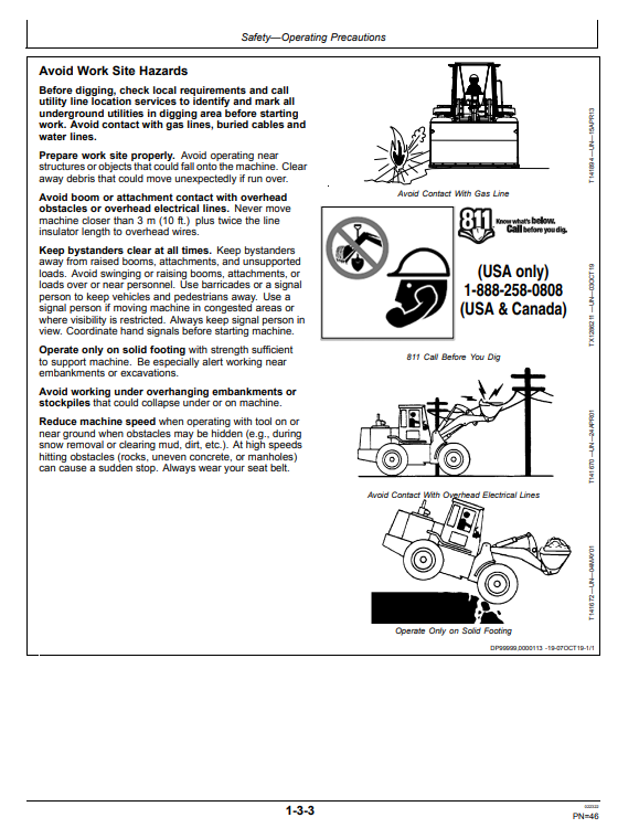 JOHN DEERE 524K 4WD LOADER OPERATOR MANUAL OMT337787X19