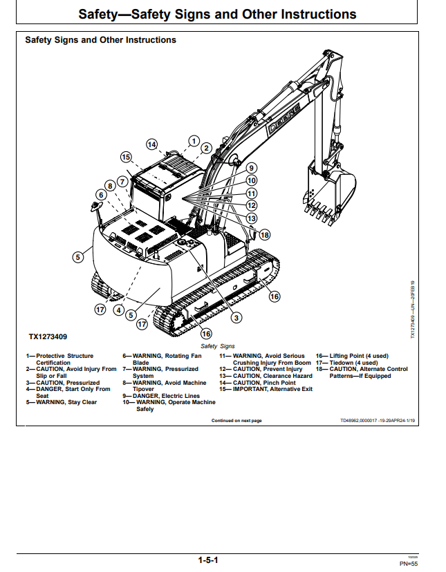 JOHN DEERE 130 P EXCAVATOR OPERATOR MANUAL OMT499729X019