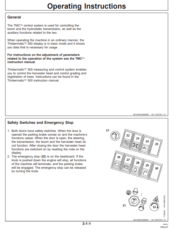 JOHN DEERE 770D HARVESTER OPERATOR MANUAL OMF064376