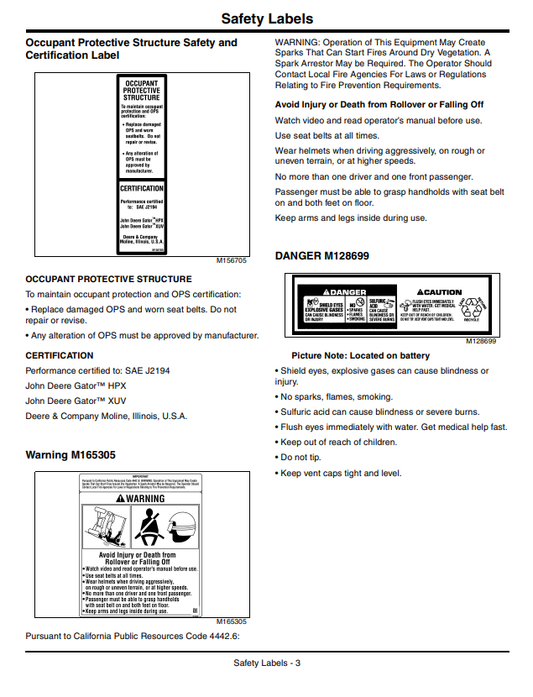 JOHN DEERE GATOR™ UTILITY VEHICLE XUV550 OPERATOR MANUAL OMM164559