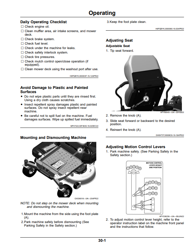 JOHN DEERE ZTRAK Z315E, Z320M, Z320R Z300 SERIES RESIDENTIAL ZERO TURN MOWER OPERATOR MANUAL OMUC45282E