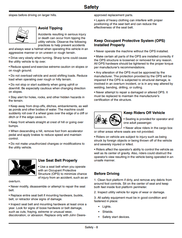 JOHN DEERE GATOR™ UTILITY VEHICLE XUV550 OPERATOR MANUAL OMM164559