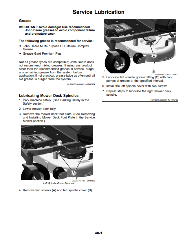 JOHN DEERE ZTRAK Z315E, Z320M, Z320R Z300 SERIES RESIDENTIAL ZERO TURN MOWER OPERATOR MANUAL OMUC45282E