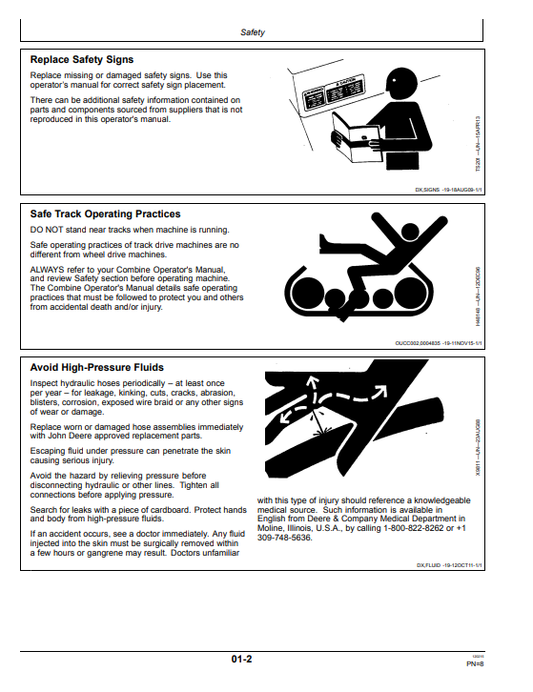 JOHN DEERE RUBBER TRACK SYSTEM MY16(W-T AND S SERIES COMBINES) 0PERATOR MANUAL OMZ93197