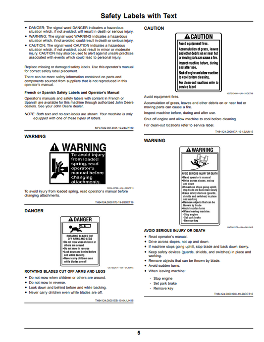 JOHN DEERE Z525E, Z535M, Z535R, Z540M AND Z540R, Z500 SERIES ZTRAK™ OPERATOR MANUAL OMUC24251