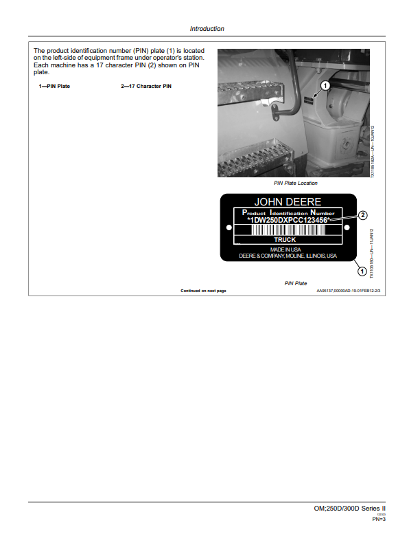 JOHN DEERE 250D AND 300D SERIES II ARTICULATED DUMP TRUCK OPERATOR MANUAL OMT264275