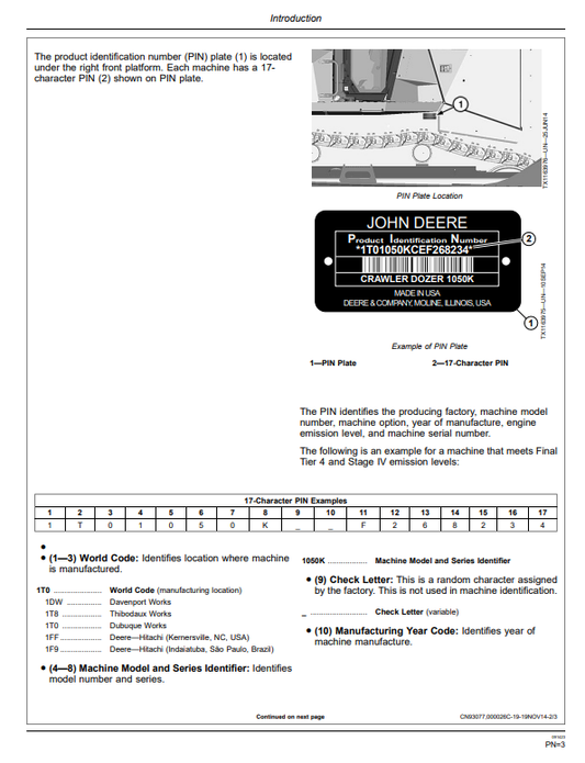 JOHN DEERE 1050K CRAWLER DOZER OPERATOR MANUAL OMT312911X19