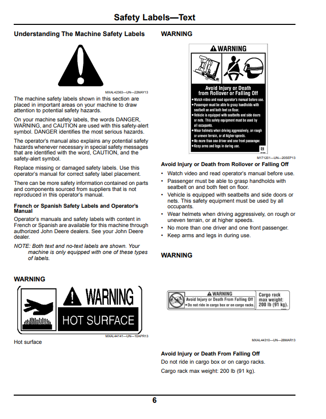 JOHN DEERE XUV 855D S4 GATOR™ UTILITY VEHICLE OPERATOR MANUAL OMM173982