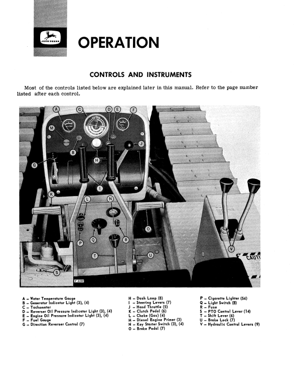 JOHN DEERE 1010 CRAWLER TRACTOR OPERATOR MANUAL OMT19258