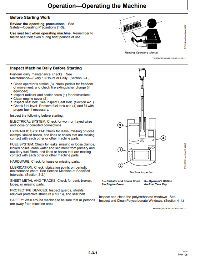 JOHN DEERE 160 P EXCAVATOR OPERATOR MANUAL OMT499737X019