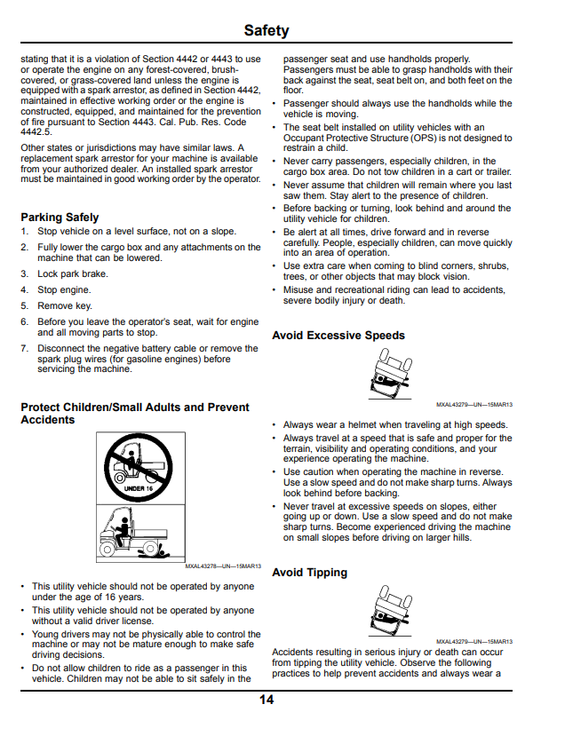 JOHN DEERE GATOR™ UTILITY VEHICLE XUV550 OPERATOR MANUAL OMM171246