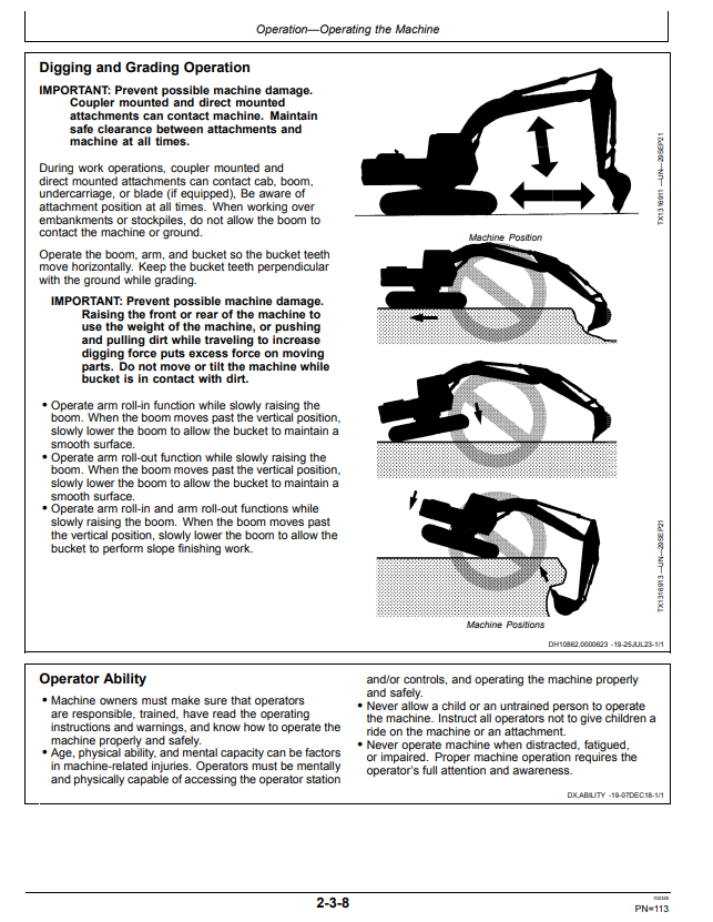 JOHN DEERE 160 P EXCAVATOR OPERATOR MANUAL OMT499737X019