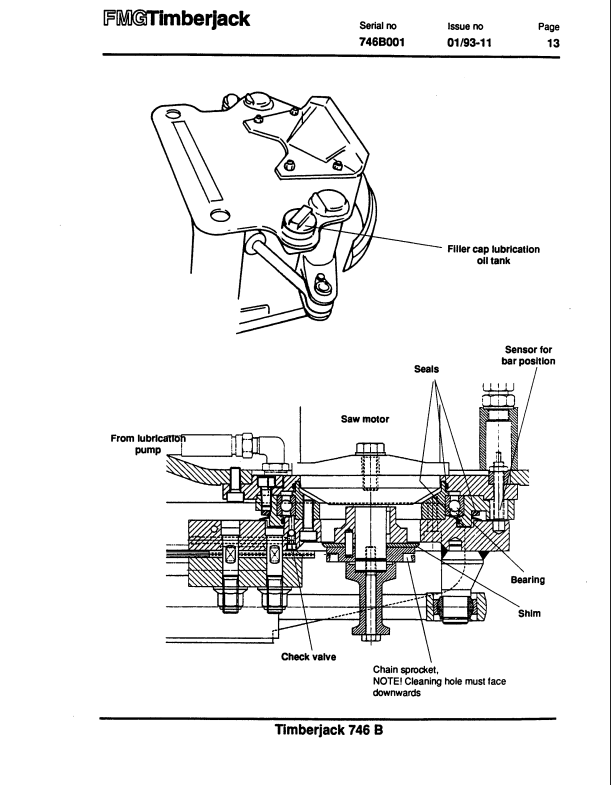 JOHN DEERE FMG TIMBERJACK 746B HARVESTER HEAD OPERATOR MANUAL F027724