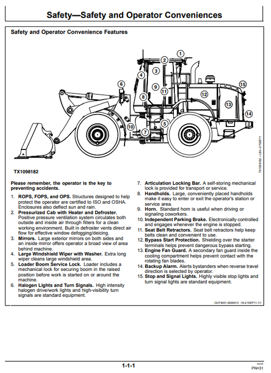 JOHN DEERE 644K 4WD LOADER OPERATOR MANUAL OMT344174