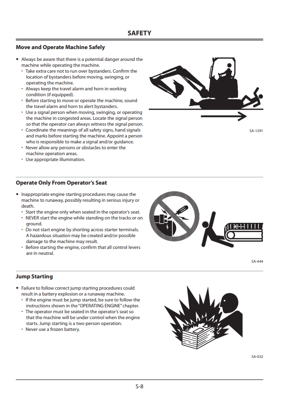 HITACHI ZAXIS 30U-5N, 35U-5N, 50U-5N, 60USB-5N HYDRAULIC EXCAVATOR OPERATOR MANUAL ENMADGNA22
