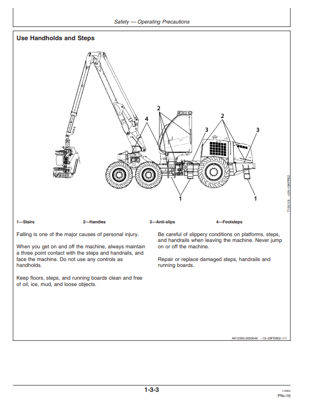 JOHN DEERE 1270D HARVESTER OPERATOR MANUAL OMF064626