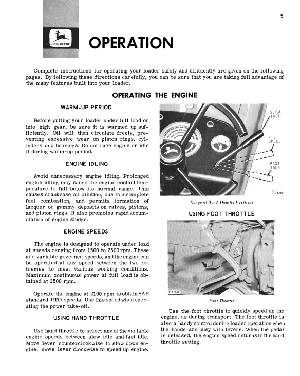 JOHN DEERE JD 300, 7320 LOADER OPERATOR MANUAL OMT32951
